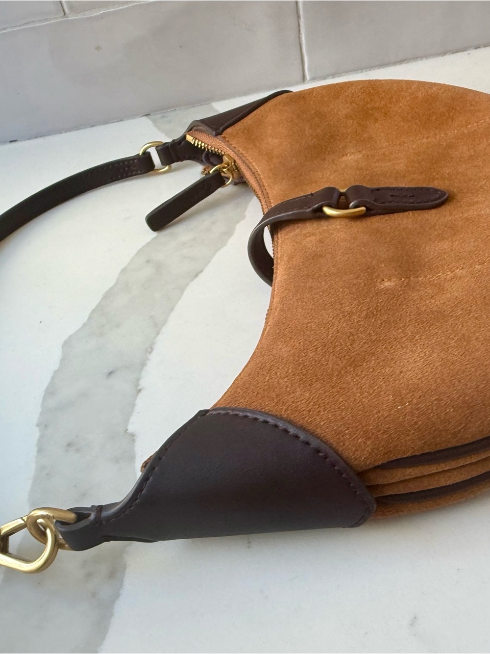 Rust color Suede Polo ID Mini - Picture 6 of 13